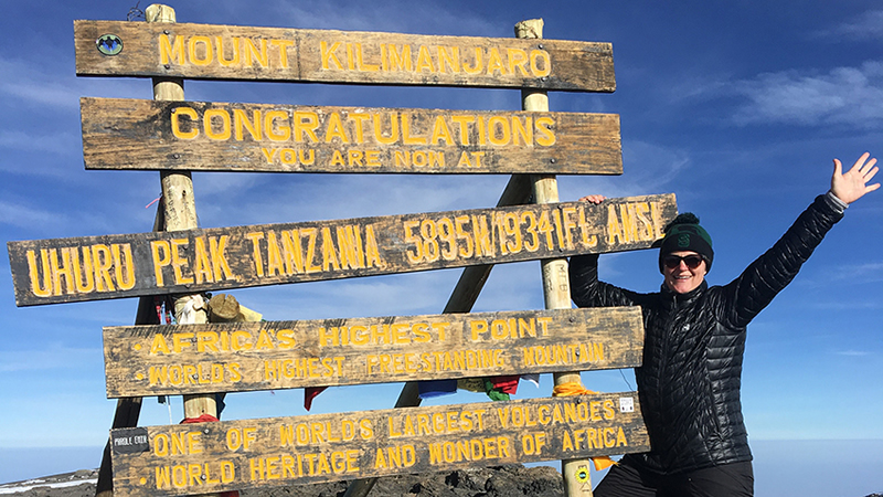 Kelly Luck on Mount Kilimanjaro