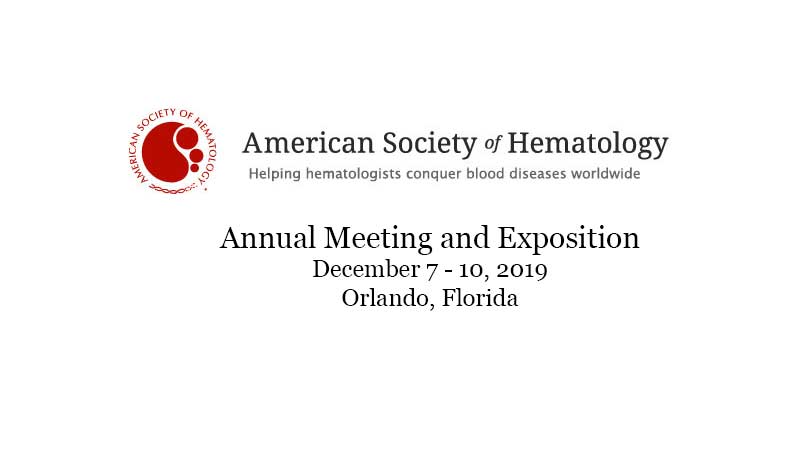 ASH Conference goes from December 7 - 10, 2019 in Orlando, Florida