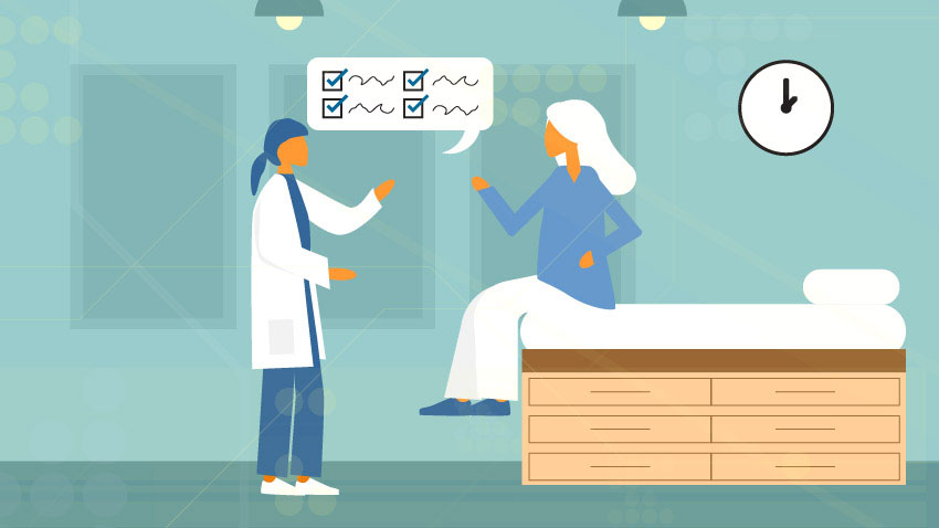 doctor explaining new guidelines to patient