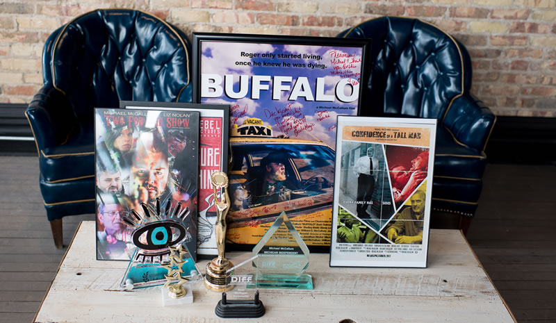 poster for the movie Buffalo, along with awards and other memorabilia