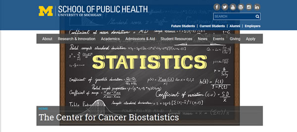 image capture of the Center for Cancer Biostatistics