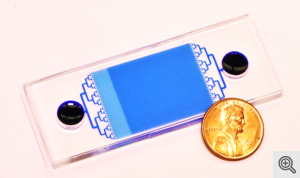 image of the new device that can trap 10,000 individual cells in a single chip
