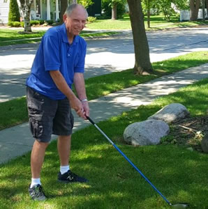 Charles Albrecht is happy to be back on the golf course after treatment