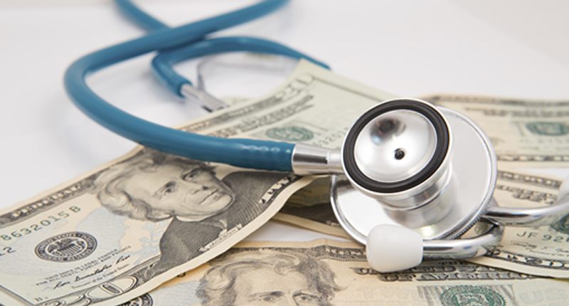 image of stethoscope with money