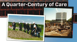 image of the cancer center groundbreaking and the building under construction