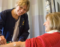 Diana Tarnacki getting a blood draw