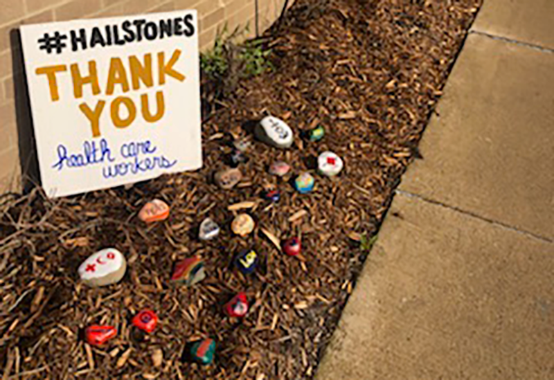 HAIL-stones at the entrance to the U-M Rogel Cancer Center