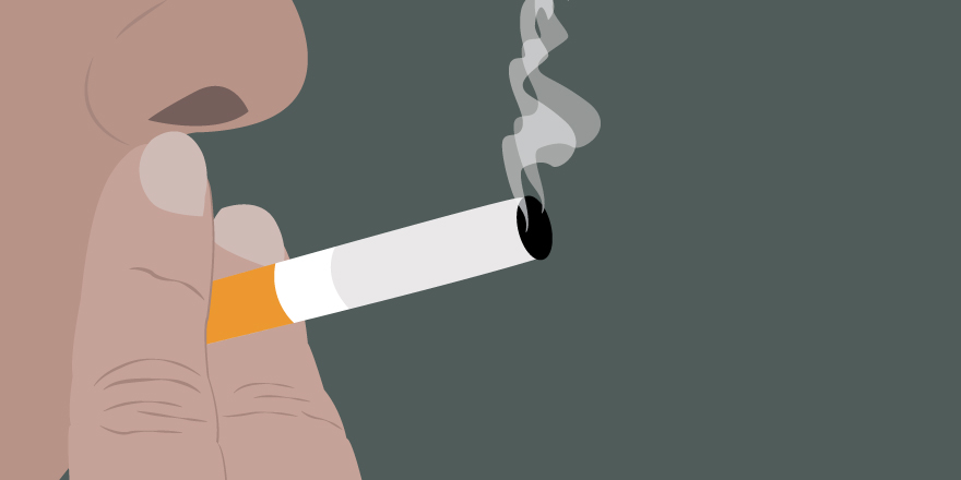 graphic of a person smoking a cigarette