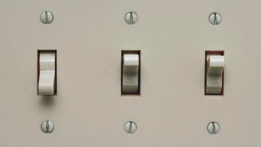 photo of a light switch