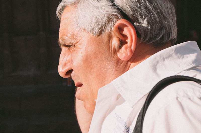 profile of a middle-aged man