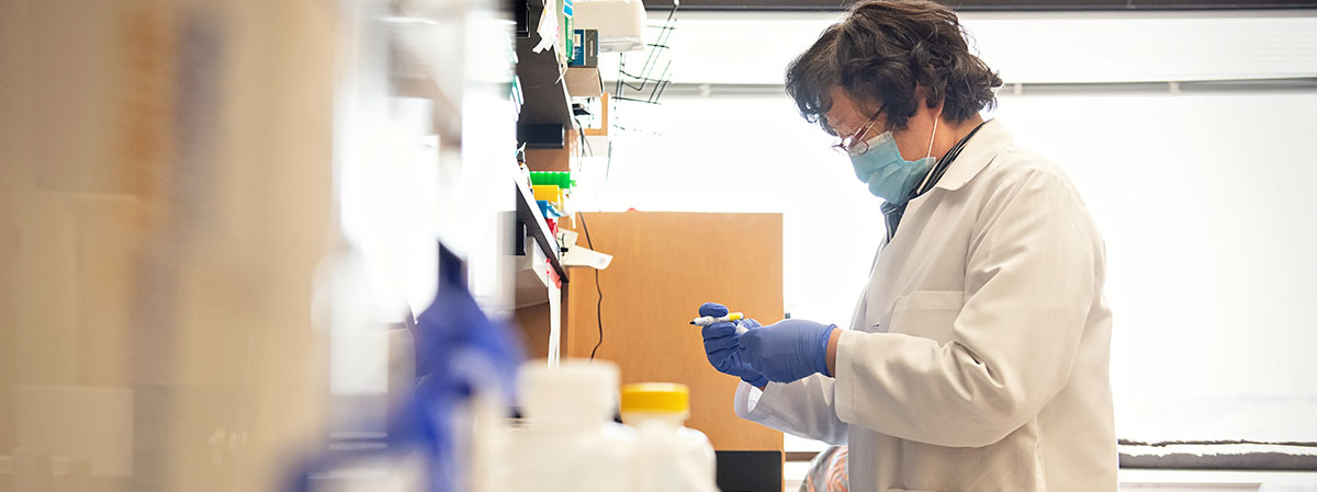 image of a lab technician in profile