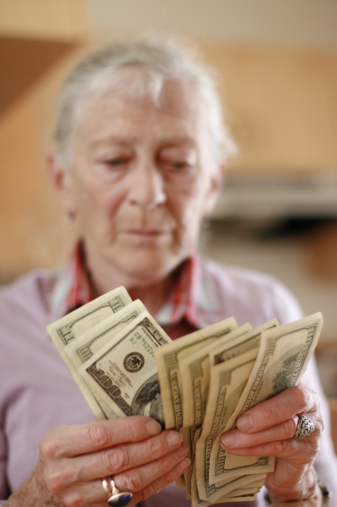 woman counting money