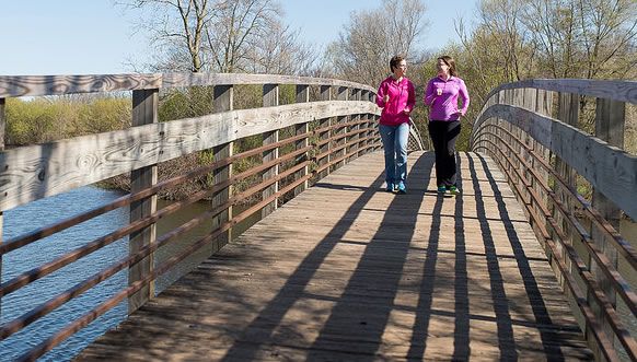 Jennifer Kelley and her daughter, Chritine on a walk