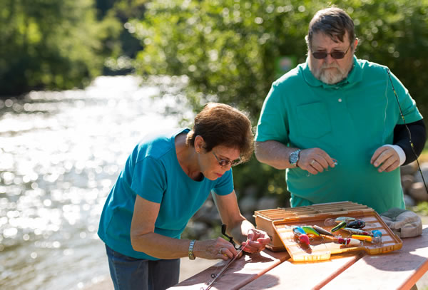 Martha Driskel and her husband Ron prepare to go fishing