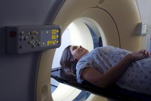 early stage breast cancer patient getting a CT scan