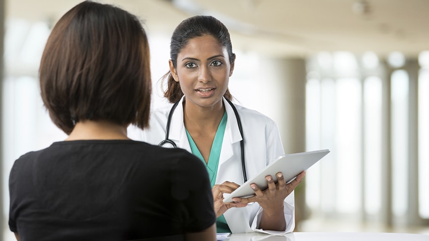 woman consulting a doctor