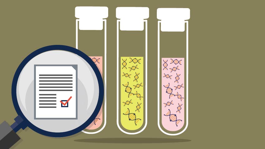 graphic representation of genes in test tubes