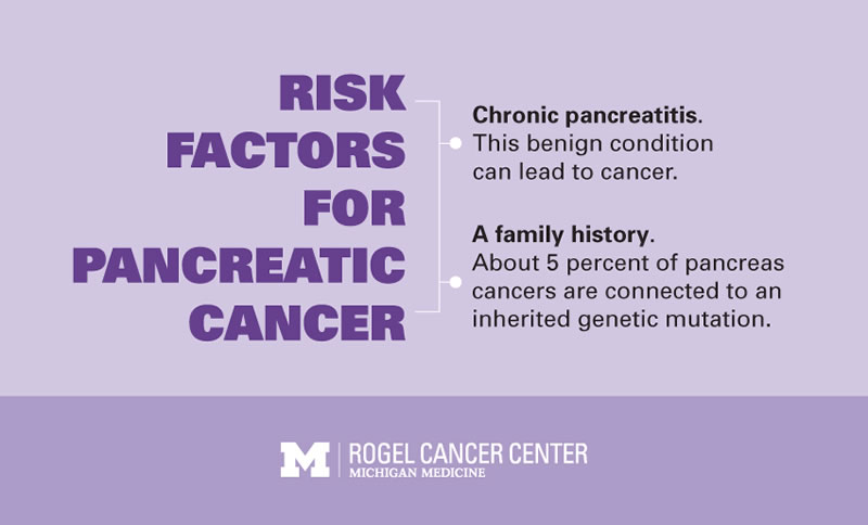 chronic pancreatitis and a family history of pancreas cancer are risk factors for pancreatic cancer