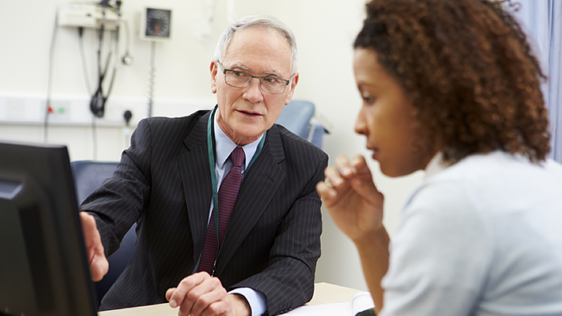 woman with her doctor