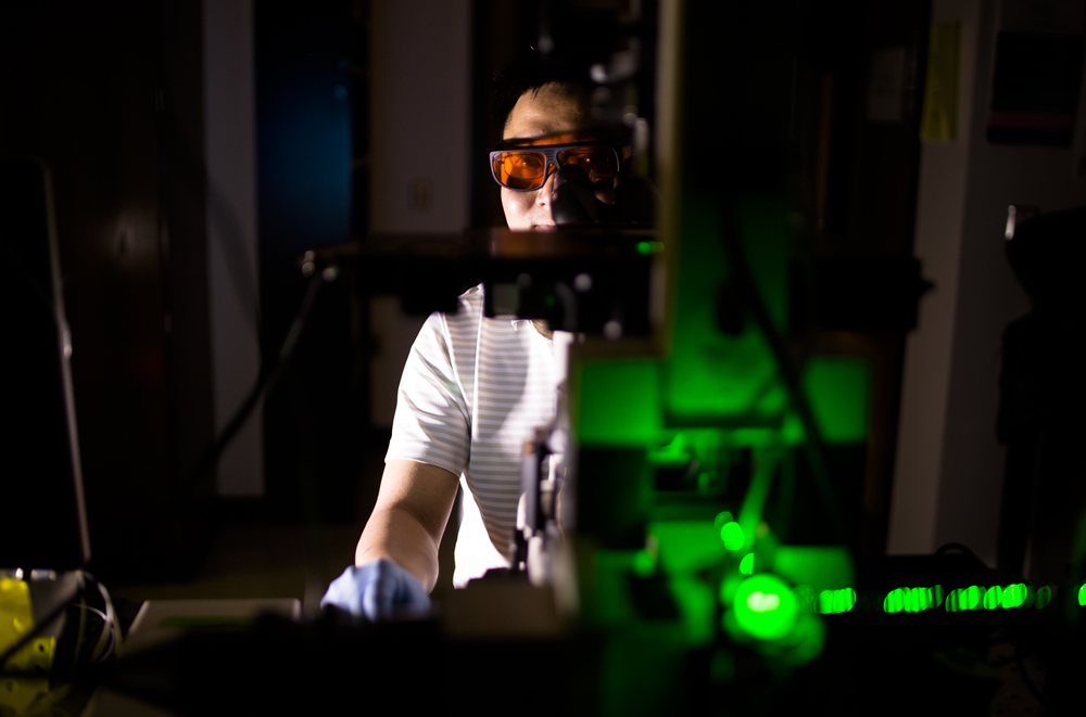 Yu-Chih Chen, a research scientist in electrical engineering and computer science, helped to develop a chip that can gently release individual cells, targeted with extremely short laser pulses.