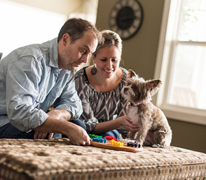 Aron and Lynette Bowser with their dog