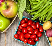 image of apples, green beans, potatoes, lettuce, tomatoes and onions