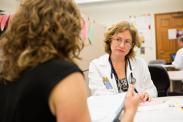 Image of Elena Stoffel, M.D. and a member of the clinic