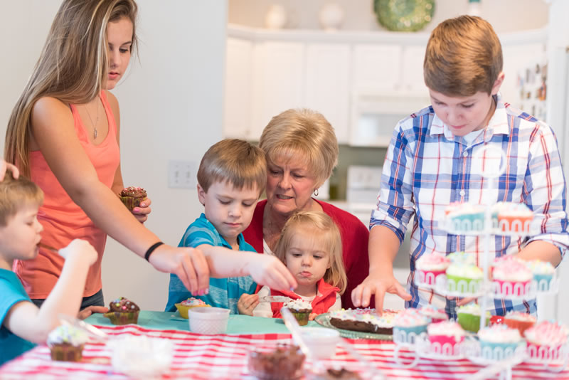 Nancy Van Dyke with her grandchildren