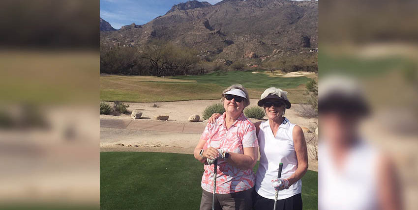 Sharon Ritchie, left, golfing with a friend. Photo courtesy of Sharon Ritchie