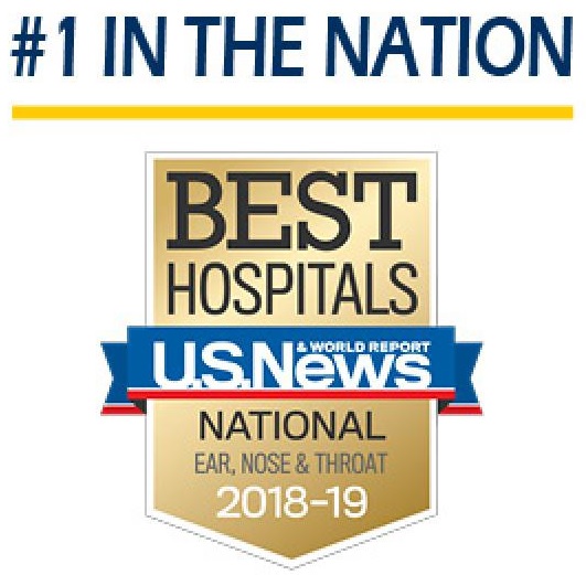 US News and World Report ranked University of Michigan Otolaryngology-Head and Neck Surgery number one in the nation