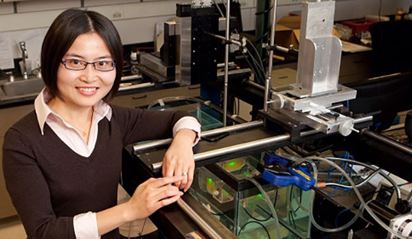 Zhen Xu, Ph.D. in her lab