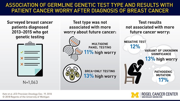 Visual abstract: Association of germline genetic test type and results with patient cancer worry after diagnosis of breast cancer
