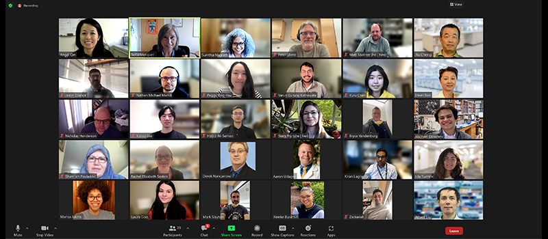 ALK team meeting over Zoom; this is a screen capture of the group