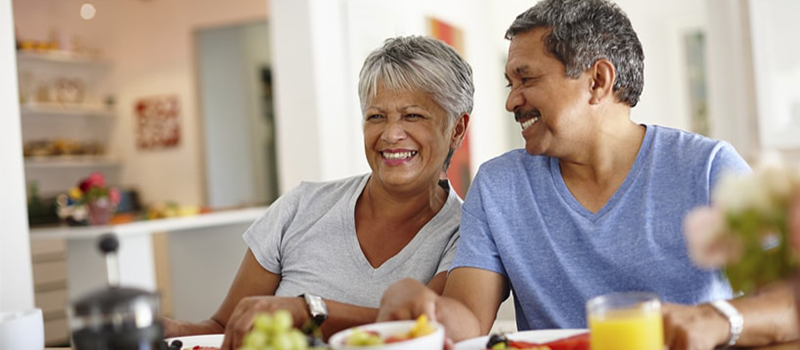 Black couple at breakfast