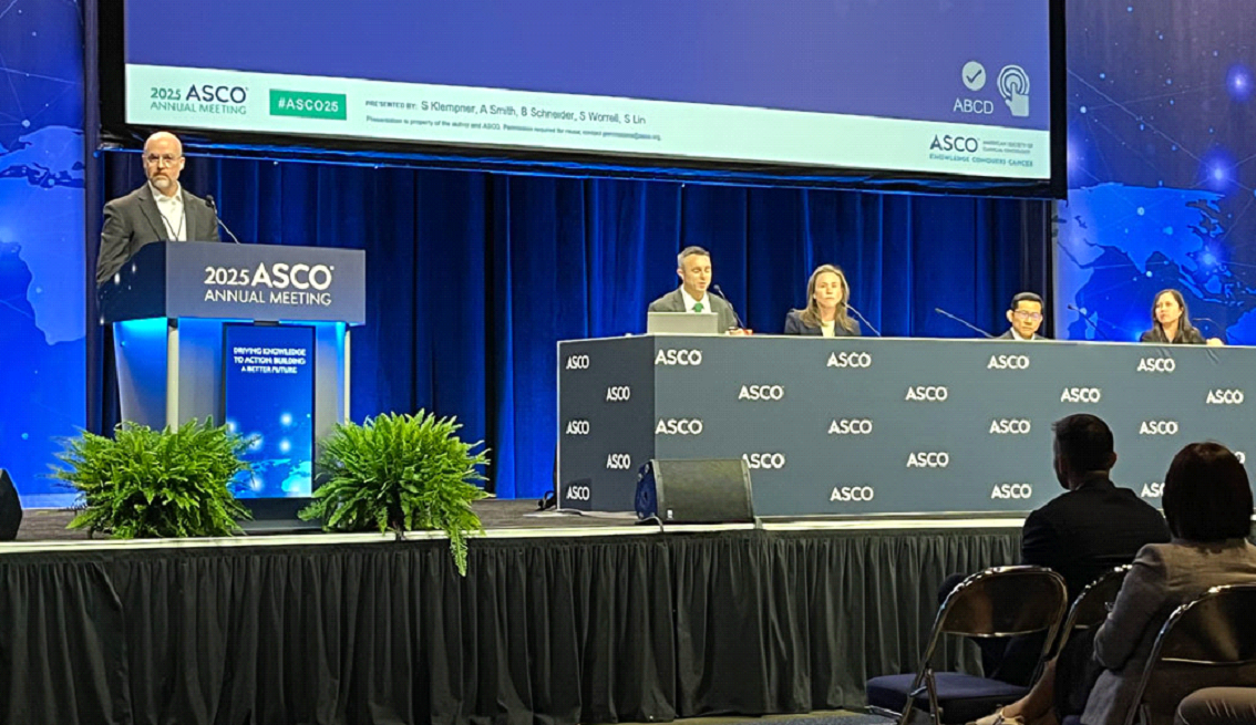 Bryan Schneider, M.D., takes part in a panel discussion at ASCO 2025