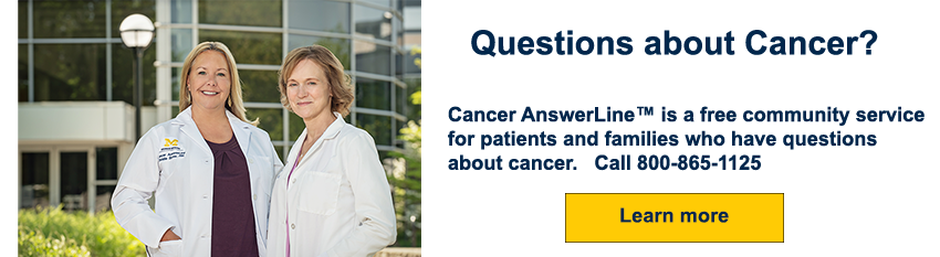 Cancer AnswerLine nurses and the telephone number 800-865-1125