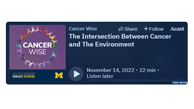 CancerWise logo introducing The Intersection of Cancer and the Environment podcast