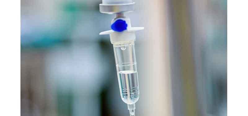 Close up of an IV drip