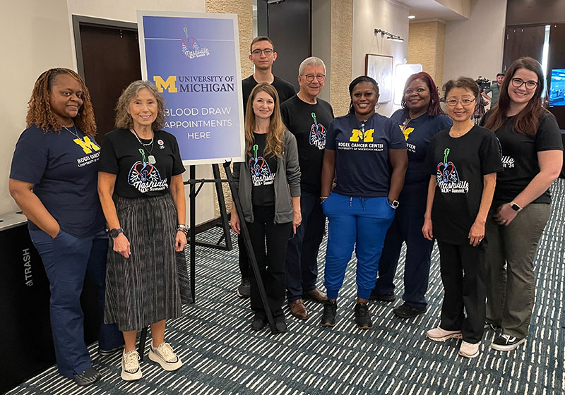 ALK Initiative team members Stacy Fry, Mary Horn, Habib Serhan, LiWei Bao, and Dr. Sofia Merajver