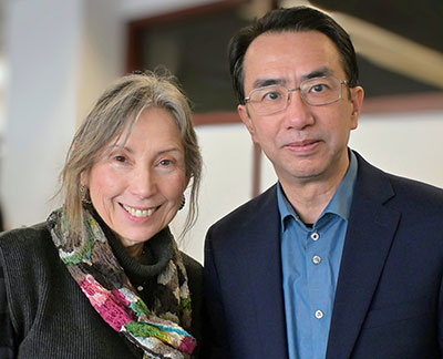 Dr. Sofia Merajver with her friend Dr. Jun Li