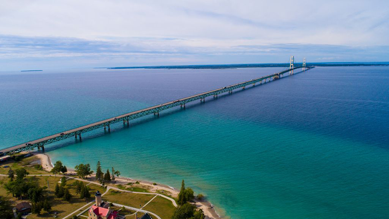 View of the Mackinac Bridge