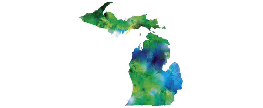 Illustration of a map of Michigan