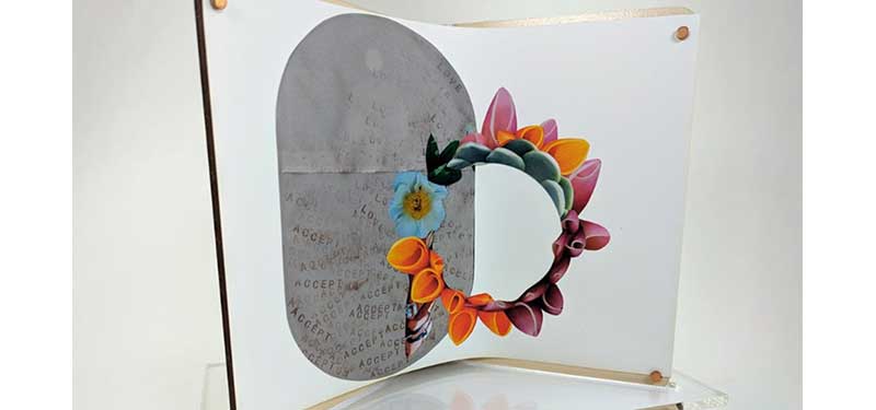 collage of flowers in a wreath