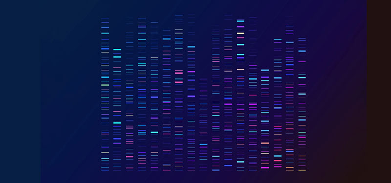 DNA sequence shown against a dark blue background