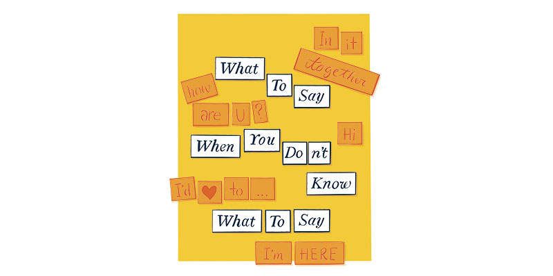A word cloud of supportive and encouraging words