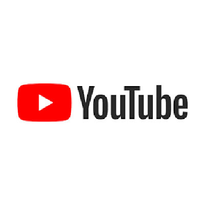 Youtube logo is YouTube written in black in a white square