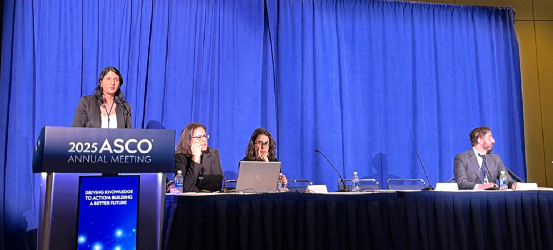 Rashmi Chugh, M.D., presents research at the sarcoma panel at ASCO 2025