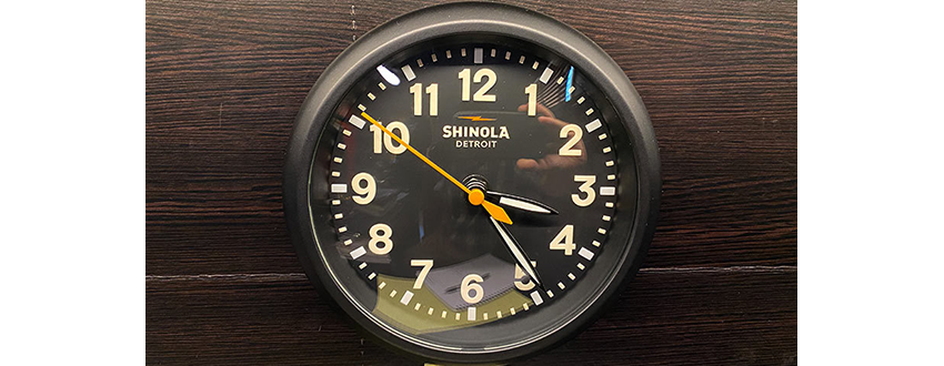 Shinola watch on a desk