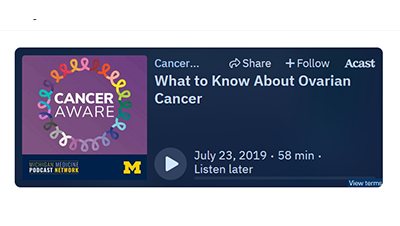Image of the acast thumbnail of the What to know about ovarian cancer podcast